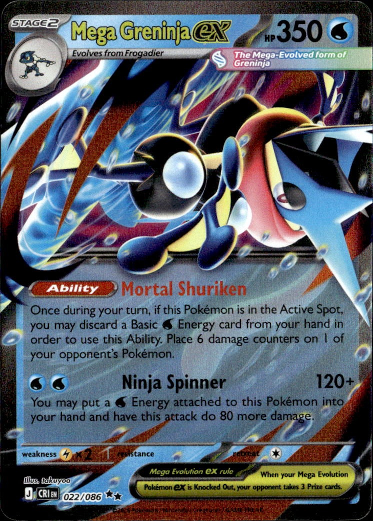 2026 Pokemon Cri En Mega Greninja Ex graded slab