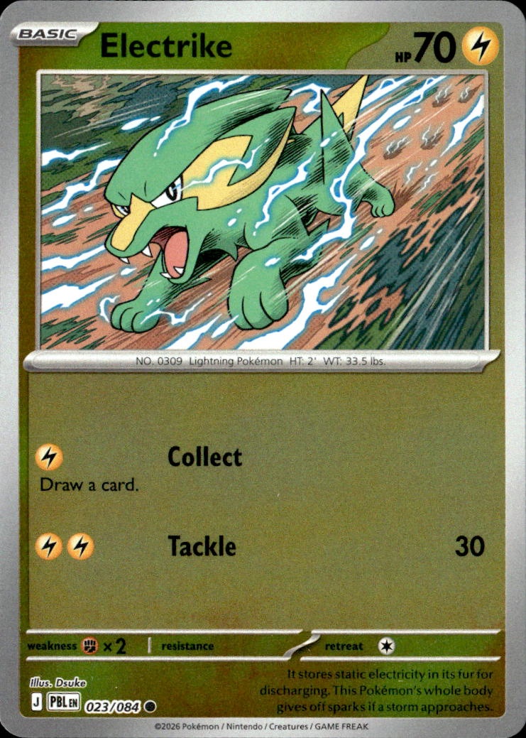 2026 Pokemon Pbl En Electrike graded slab