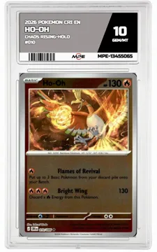 2026 POKEMON CRI EN Chaos Rising-HOLO #010 HO-OH MPE 10 GEM/MT — graded card up for auction