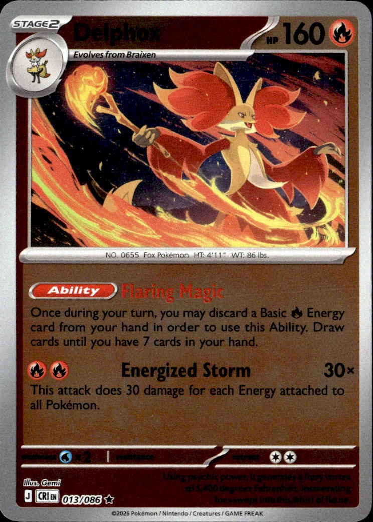 2026 Pokemon Cri En Delphox graded slab