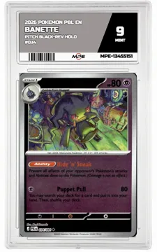 2026 POKEMON PBL EN Pitch Black-REV HOLO #034 BANETTE MPE 9 MINT — graded card up for auction
