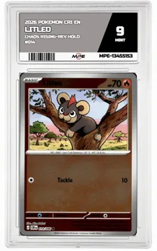 2026 POKEMON CRI EN Chaos Rising-REV HOLO #014 LITLEO MPE 9 MINT — graded card up for auction