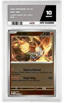 2026 POKEMON CRI EN Chaos Rising-REV HOLO #010 HO-OH MPE 10 GEM/MT — graded card up for auction