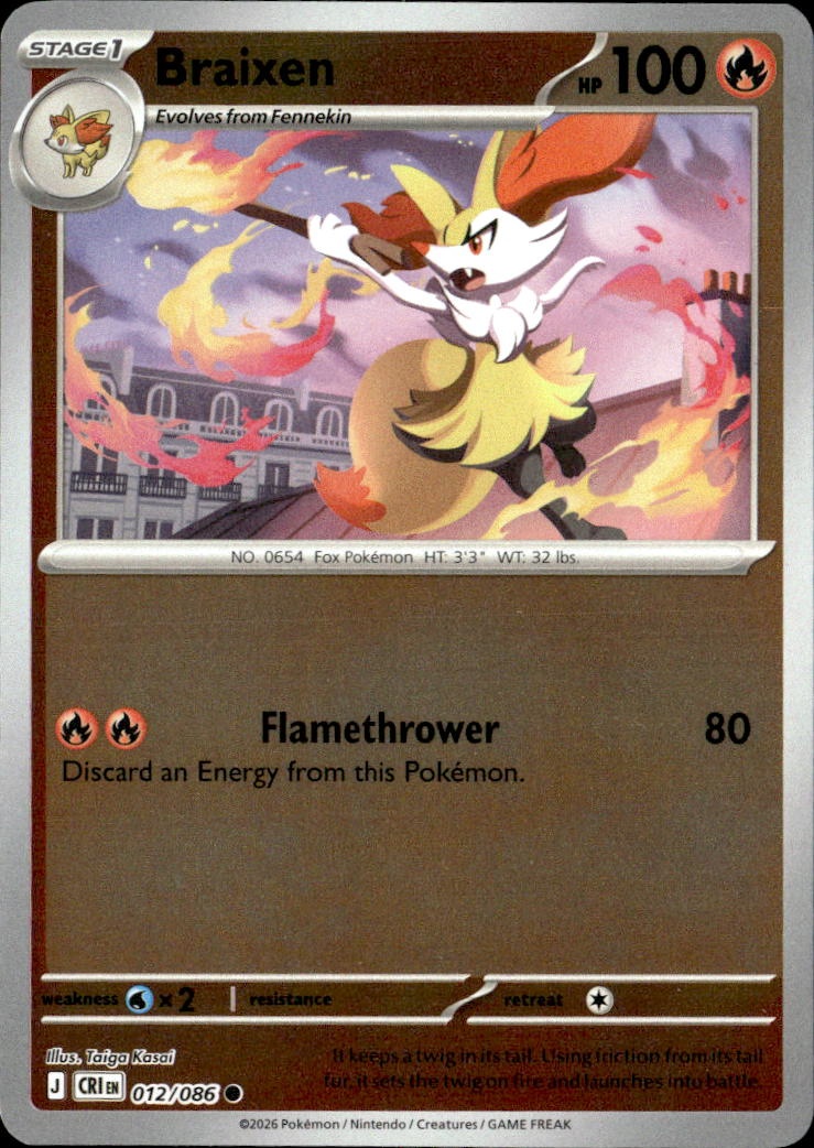 2026 Pokemon Cri En Braixen graded slab