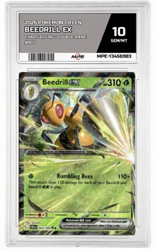 2026 POKEMON CRI EN Chaos Rising-Double Rare #003 BEEDRILL EX MPE 10 GEM/MT — graded card up for auction