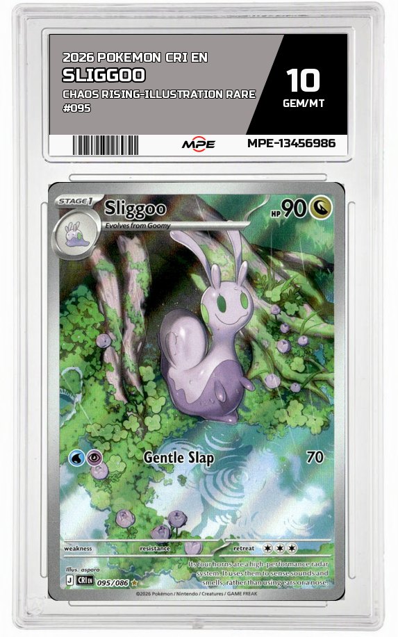 2026 POKEMON CRI EN Chaos Rising-Illustration Rare #095 SLIGGOO MPE 10 GEM/MT — graded card auctioned from the MPE vault