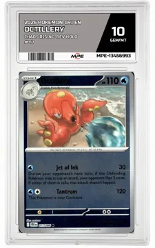 2026 POKEMON CRI EN Chaos Rising-REV HOLO #017 OCTILLERY MPE 10 GEM/MT — graded card up for auction