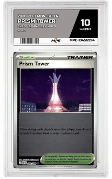 2026 POKEMON CRI EN Chaos Rising-REV HOLO #080 PRISM TOWER MPE 10 GEM/MT — graded card up for auction