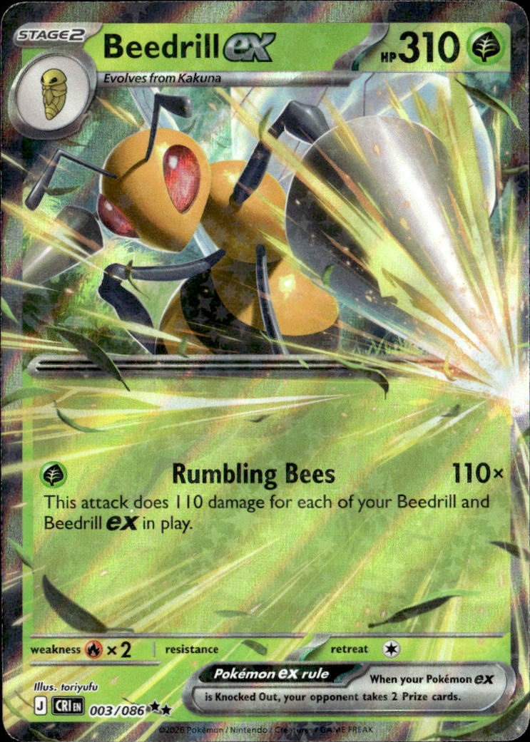 2026 Pokemon Cri En Beedrill Ex graded slab
