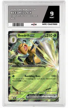 2026 POKEMON CRI EN Chaos Rising-Double Rare #003 BEEDRILL EX MPE 9 MINT — graded card up for auction