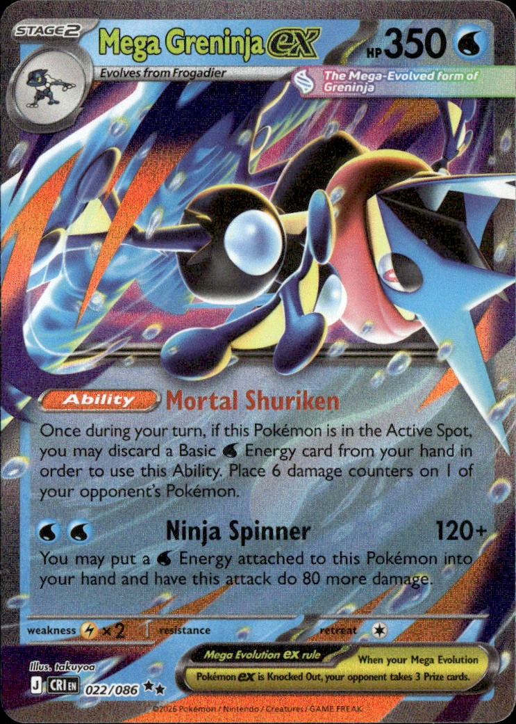 2026 Pokemon Cri En Mega Greninja Ex graded slab