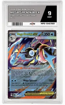 2026 POKEMON CRI EN Chaos Rising-Double Rare #022 MEGA GRENINJA EX MPE 9 MINT — graded card up for auction