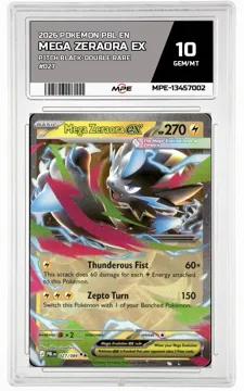 2026 POKEMON PBL EN Pitch Black-Double Rare #027 MEGA ZERAORA EX MPE 10 GEM/MT — graded card up for auction