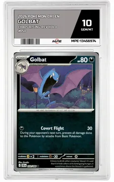 2026 POKEMON CRI EN Chaos Rising-REV HOLO #050 GOLBAT MPE 10 GEM/MT — graded card up for auction