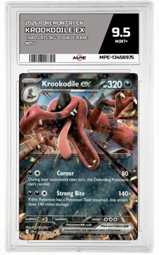 2026 POKEMON CRI EN Chaos Rising-Double Rare #055 KROOKODILE EX MPE 9.5 MINT+ — graded card up for auction