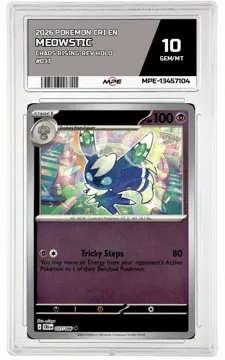 2026 POKEMON CRI EN Chaos Rising-REV HOLO #037 MEOWSTIC MPE 10 GEM/MT — graded card up for auction
