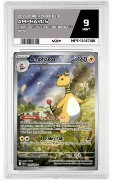 2026 POKEMON CRI EN Chaos Rising-Illustration Rare #090 Ampharos MPE 9 MINT — graded card up for auction