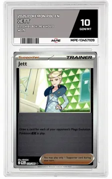 2026 POKEMON PBL EN Pitch Black-REV HOLO #079 JETT MPE 10 GEM/MT — graded card up for auction