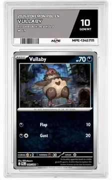 2026 POKEMON PBL EN Pitch Black-REV HOLO #049 VULLABY MPE 10 GEM/MT — graded card up for auction