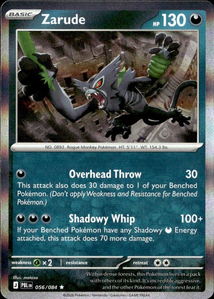 2026 Pokemon Pbl En Zarude graded slab