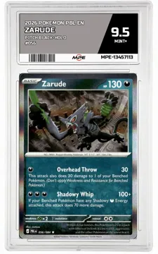 2026 POKEMON PBL EN Pitch Black-HOLO #056 ZARUDE MPE 9.5 MINT+ — graded card up for auction
