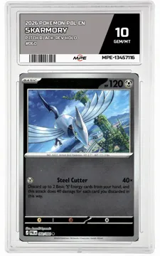 2026 POKEMON PBL EN Pitch Black-REV HOLO #060 SKARMORY MPE 10 GEM/MT — graded card up for auction