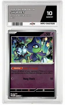 2026 POKEMON PBL EN Pitch Black-REV HOLO #033 SHUPPET MPE 10 GEM/MT — graded card up for auction