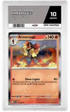 2026 POKEMON PBL EN Pitch Black-HOLO #012 ARMAROUGE MPE 10 GEM/MT — graded card up for auction
