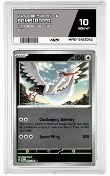 2026 POKEMON PBL EN Pitch Black-REV HOLO #071 BOMBIRDIER MPE 10 GEM/MT — graded card up for auction