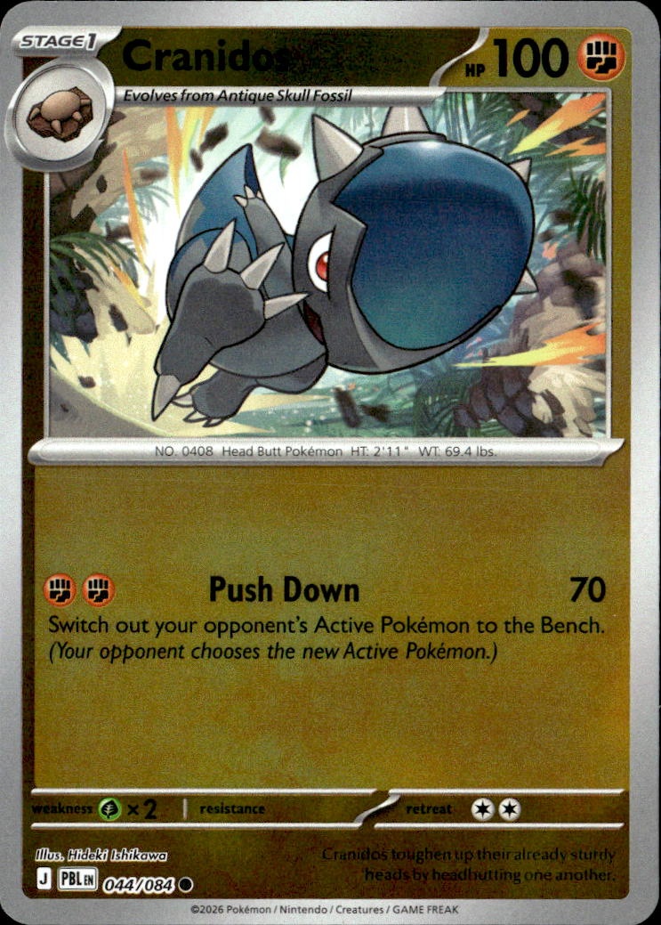 2026 Pokemon Pbl En Cranidos graded slab