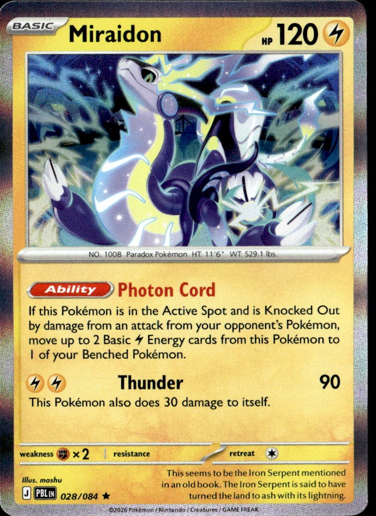 2026 Pokemon Pbl En Miraidon graded slab