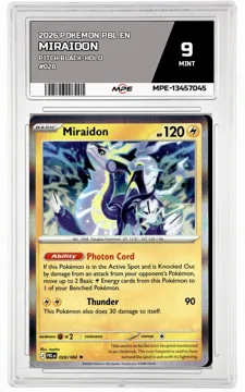 2026 POKEMON PBL EN Pitch Black-HOLO #028 MIRAIDON MPE 9 MINT — graded card up for auction
