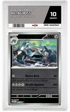 2026 POKEMON CRI EN Chaos Rising-REV HOLO #061 METAGROSS MPE 10 GEM/MT — graded card up for auction