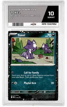 2025 POKEMON MEP EN Mega Evolution Promos-HOLO #78 TOXEL MPE 10 GEM/MT — graded card up for auction