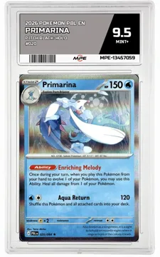 2026 POKEMON PBL EN Pitch Black-HOLO #020 PRIMARINA MPE 9.5 MINT+ — graded card up for auction