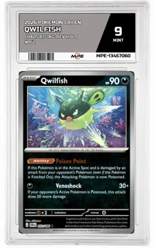 2026 POKEMON CRI EN Chaos Rising-REV HOLO #052 QWILFISH MPE 9 MINT — graded card up for auction