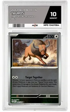 2026 POKEMON CRI EN Chaos Rising-REV HOLO #069 TAUROS MPE 10 GEM/MT — graded card up for auction