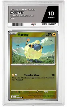 2026 POKEMON CRI EN Chaos Rising-REV HOLO #027 MAREEP MPE 10 GEM/MT — graded card up for auction