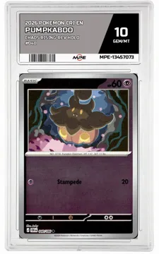 2026 POKEMON CRI EN Chaos Rising-REV HOLO #040 PUMPKABOO MPE 10 GEM/MT — graded card up for auction
