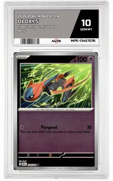 2026 POKEMON CRI EN Chaos Rising-REV HOLO #034 DEOXYS MPE 10 GEM/MT — graded card up for auction