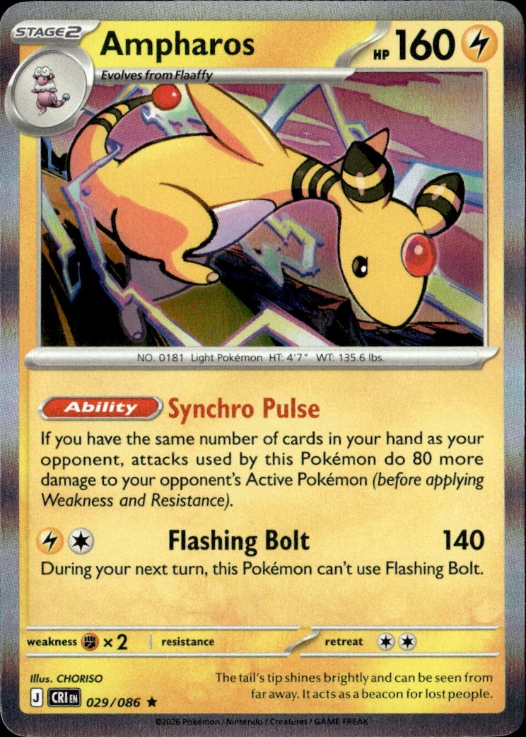 2026 Pokemon Cri En Ampharos graded slab