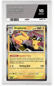 2026 POKEMON CRI EN Chaos Rising-HOLO #029 AMPHAROS MPE 10 GEM/MT — graded card up for auction