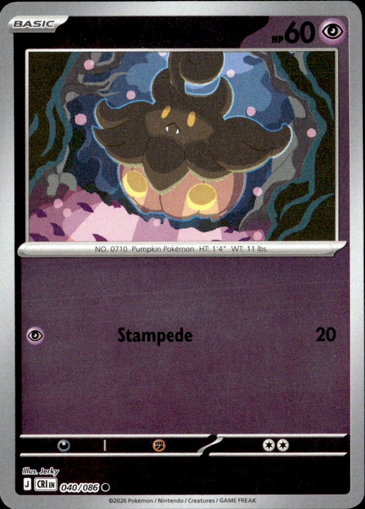 2026 Pokemon Cri En Pumpkaboo graded slab