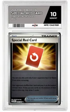 2026 POKEMON CRI EN Chaos Rising-REV HOLO #082 Special Red Card MPE 10 GEM/MT — graded card up for auction