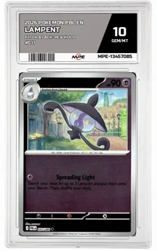2026 POKEMON PBL EN Pitch Black-REV HOLO #037 LAMPENT MPE 10 GEM/MT — graded card up for auction