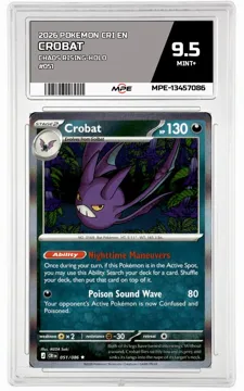 2026 POKEMON CRI EN Chaos Rising-HOLO #051 CROBAT MPE 9.5 MINT+ — graded card up for auction