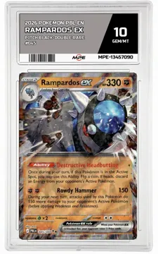 2026 POKEMON PBL EN Pitch Black-Double Rare #045 RAMPARDOS EX MPE 10 GEM/MT — graded card up for auction