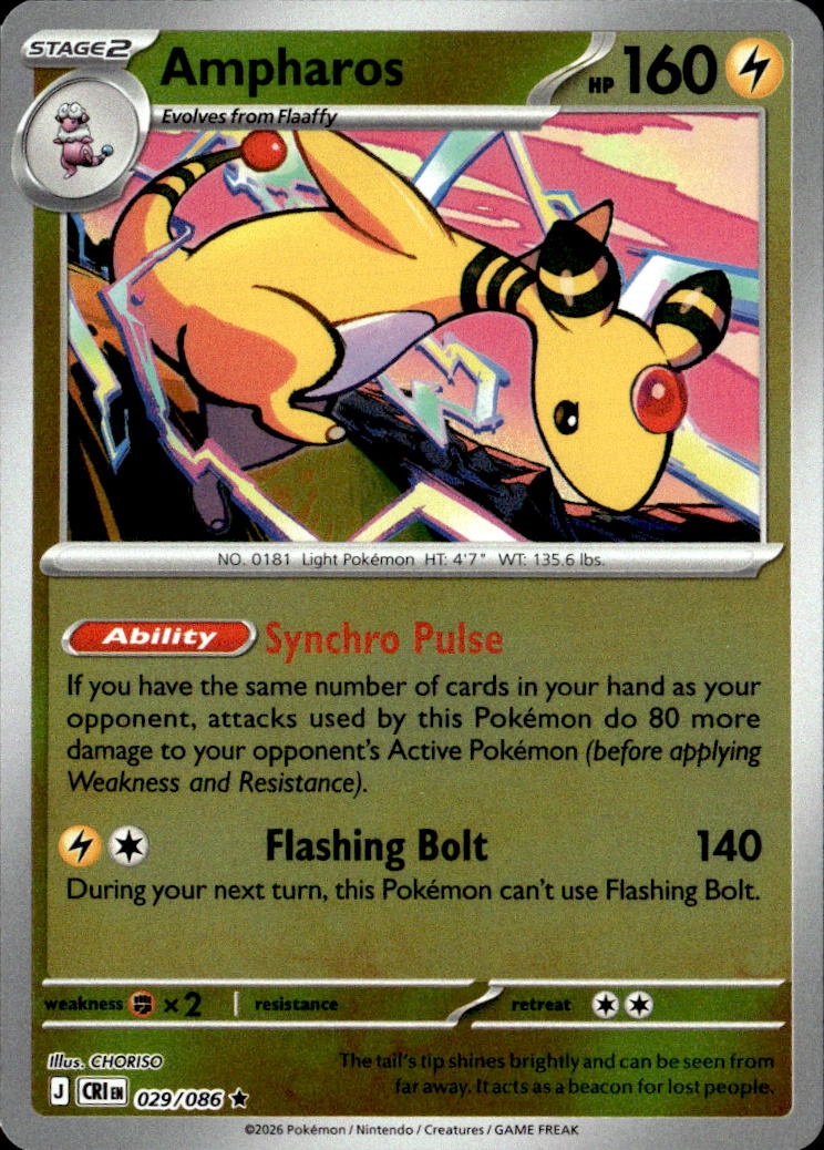 2026 Pokemon Cri En Ampharos graded slab