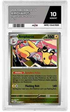 2026 POKEMON CRI EN Chaos Rising-REV HOLO #029 AMPHAROS MPE 10 GEM/MT — graded card up for auction
