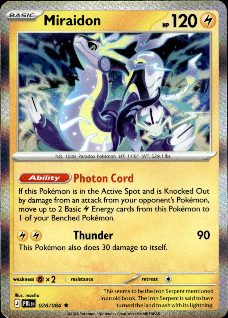 2026 Pokemon Pbl En Miraidon graded slab